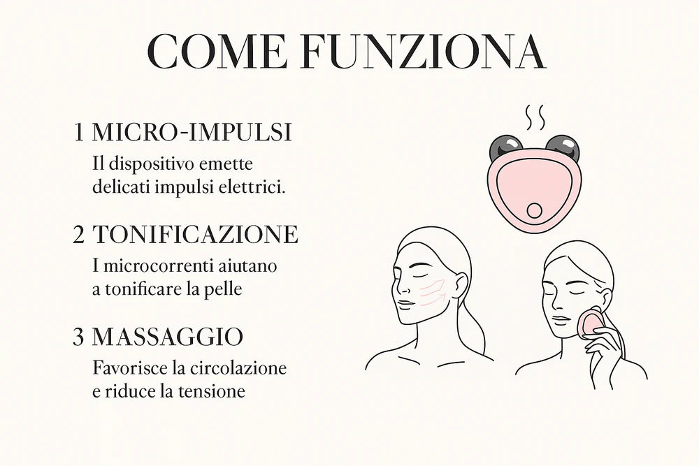 Massaggiatore facciale a micro impulsi + Ebook gratuito