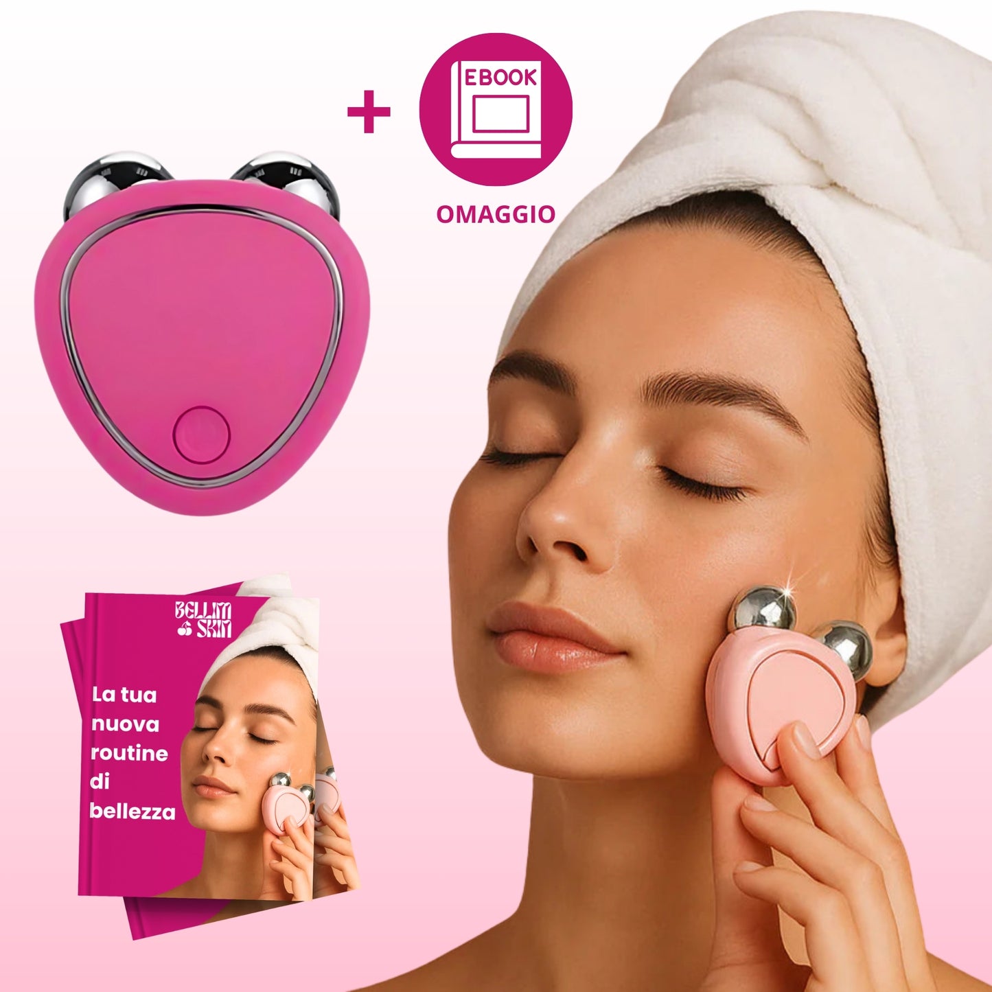 Massaggiatore facciale a micro impulsi + Ebook gratuito